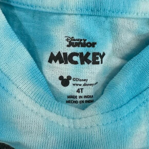 0438 NWT Disney Mickey Mouse Surf Boy’s Blue and Black Tye Dye T-Shirt Set - Picture 9 of 11